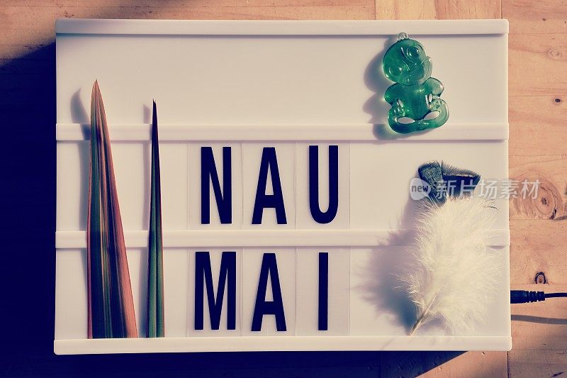 Nau Mai意为欢迎，在毛利语中，Te Reo在灯箱趋势中